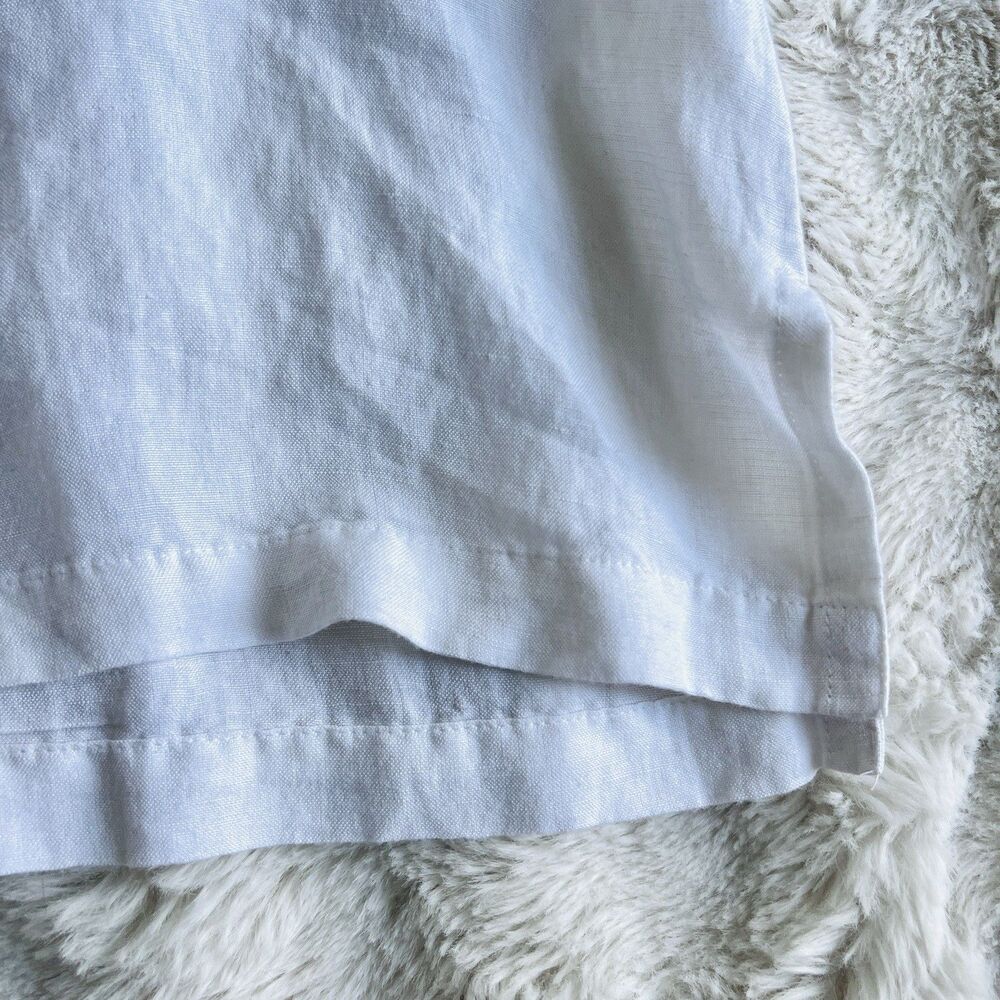 Chico's White & Blue Linen Blend Floral Puff Sleeve Boho Lagenlook Blouse Sz 16 - Picture 6 of 10